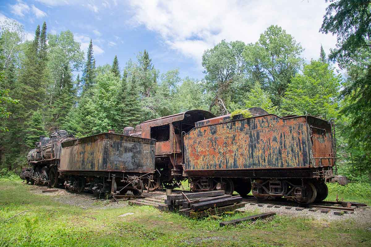 abandoned locomotives of the Eagle Lake and West Branch Railroad